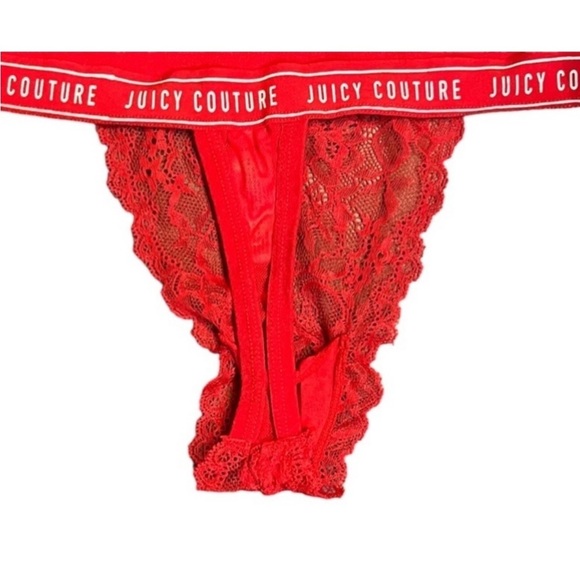 JUICY COUTURE RED Intimates Women's Lace No Panty Line Thong Lingerie Size Small - Picture 7 of 8